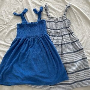 Bundle of Two girls dresses size 7 8 crewcuts and hope and henry blue white terr